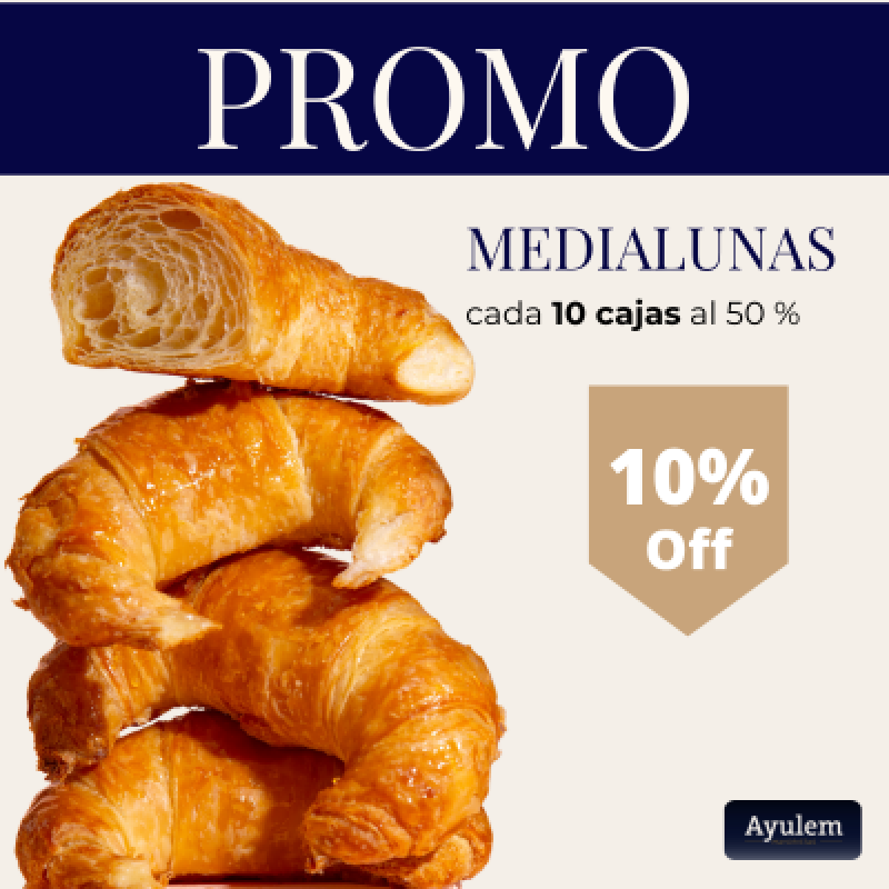 Promo 10 Cajas medialunas de manteca 50%