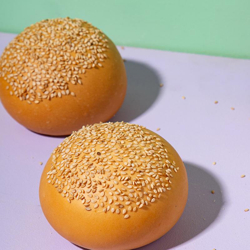 Caja pan para hamburguesas tipo brioche con semillas