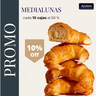 Promo 10 Cajas medialunas de manteca 50%