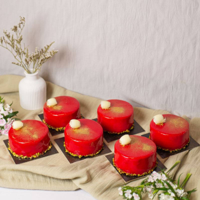 Mousse de pistacho y frutos rojos individual
