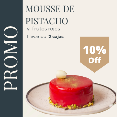 Promo mousse de pistacho y frutos rojos