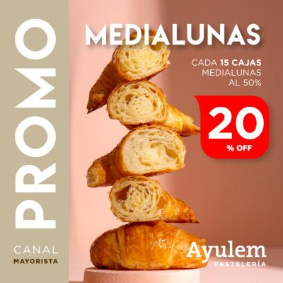 Promo 15 Cajas medialunas de manteca 50%