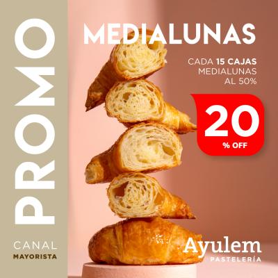 Promo 15 Cajas medialunas de manteca 50%